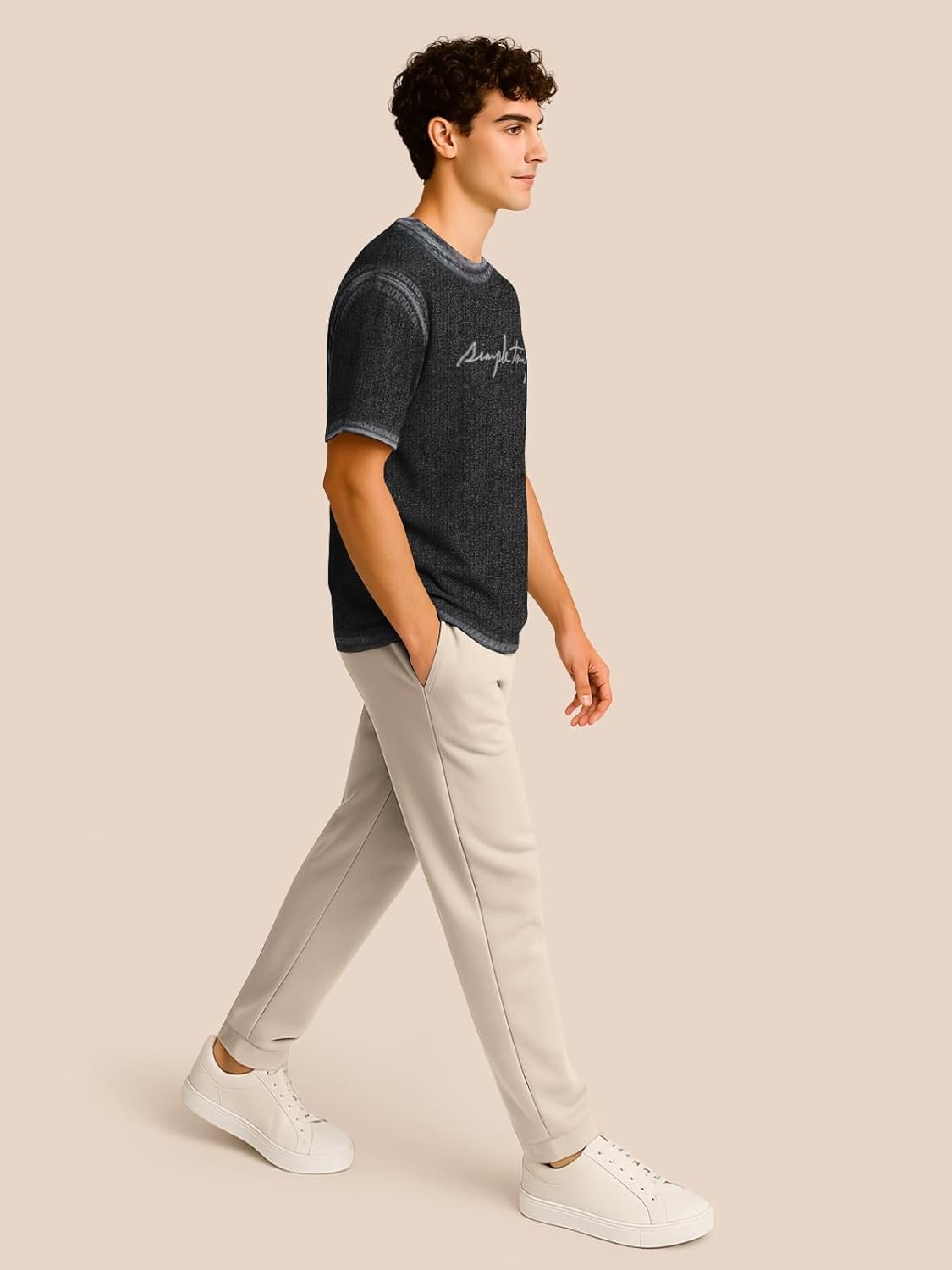 BULLMER Trendy Half Sleeve Oversized Cotton Blend Crew Neck Tshirt for Men - Pack of 2 - Image 6