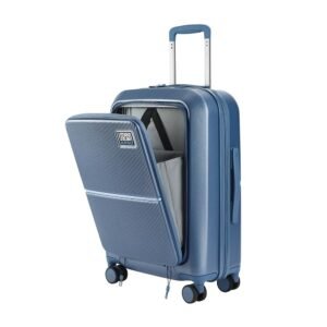 Urban Jungle by Safari, Cabin Trolley Bag with Laptop Compartment, Hardside Polycarbonate Small (55 Cm) Suitcase with USB Charging Socket, 8 Silent Wheel Luggage for Both Men & Women (Skyline Blue)