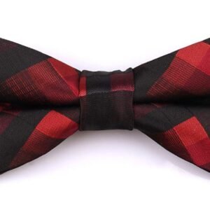 Skinny Ties for Mens Novelty Plaid Check Business Wedding Fashion Formal Neckties 2.7, Pocket Square, Bow Ties