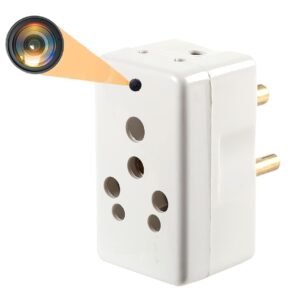 TECHNOVIEW Power 220v Socket Camera 1080p Hd Audio Video Recording, Inbuilt 64GB Memory, Watch Live View 24 Hours, Work with Power, Easy to Use – White