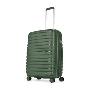 Skybags Float Max 66 Cms Medium Check-in Polypropylene Hardshell Sided Luggage/Suitcase/Inline Expandable Trolley Bag- Green