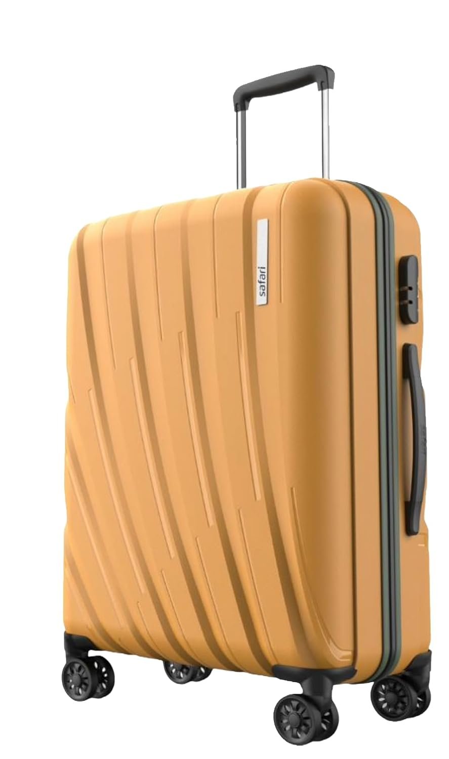 Safari Polyproplyene Hard Shell Cairo 8 Wheels, 5 Years Warranty (Cabin & Check-in) Trolley Spinner Luggage Set of 3, 55Cm, 66Cm & 75Cm, Small, Medium, Large (Ochre) - Image 2