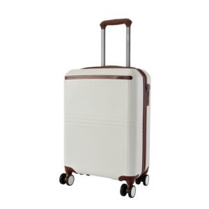 Safari Select Heritage 55 Cm Small Cabin Polycarbonate Hard Case Trolley Bag with TSA Lock, 8 Wheels with 360 Degree Rotation and Anti-Theft Zipper, Luggage Bag Suitcase for Travel, Ivory