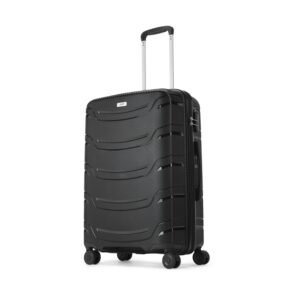 Skybags Medium Curve Size Hard Spinner Luggage (66 Cm)|Polypropylene Spinner Luggage Trolley with 8 Wheels| Black|Unisex