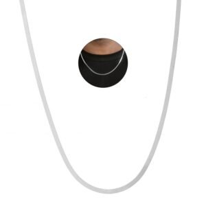 VAMA FASHIONS Anti Tarnish 22 Inch Men’s Stainless Steel Chain Necklace 3mm Waterproof Hypoallergenic Silver Chain for Men & Boys Durable Everyday Fashion Jewelry Gift