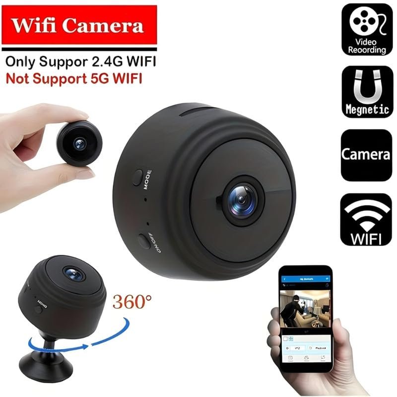 Drumstone ๐ญ๐ฑ ๐ฌ๐ฒ๐ฎ๐ฟ๐ ๐ช๐ฎ๐ฟ๐ฟ๐ฎ๐ป๐๐ Mini WiFi Spy Camera with 150ยฐ Wide Angle, 1080P HD Video, Night Vision, Motion Detection, Remote Viewing, Magnetic Mount, Loop Recording Nanny Cam. - Image 5