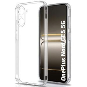 TheGiftKart Back Cover Soft Case for OnePlus Nord CE 5 5G | Best Camera Protection | Inbuilt Dust Plugs & Anti-Slip Grip | Ultra Clear Slim Back Cover Case for OnePlus Nord CE5 (Silicone, Transparent)