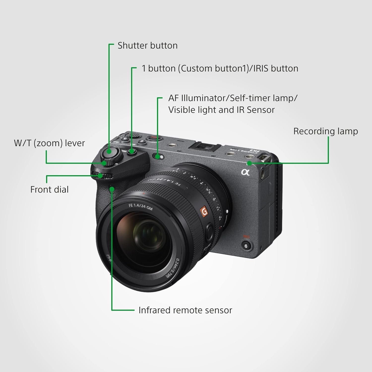 Sony FX3A Cinema Line Full-Frame Camera | 4K 120P | Compact & Lightweight | Made for Filmmakers | Cinematic Shots + Rechargeable Battery (NP-FZ100) - (Grey) - Image 9