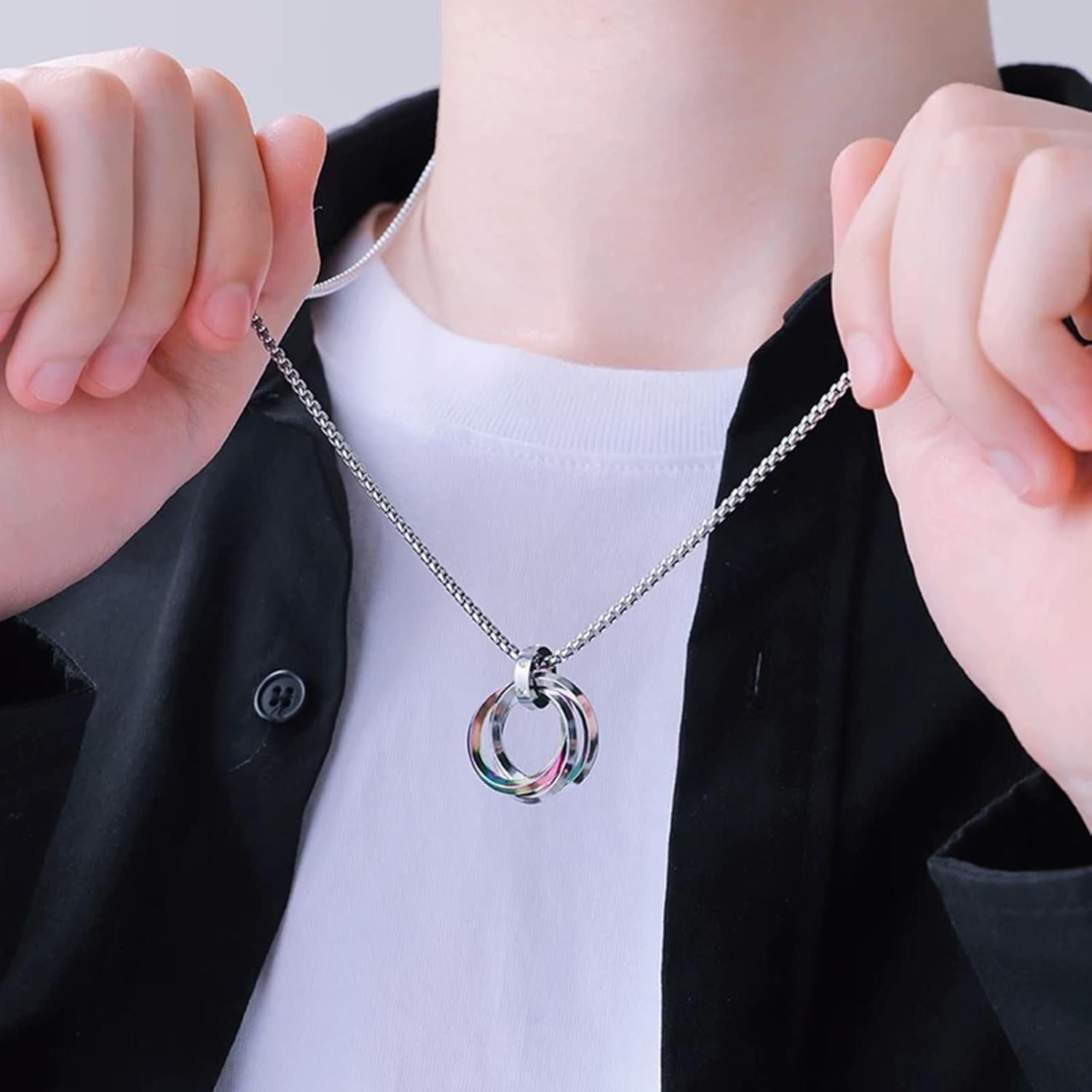 Silver Chain for Man, Necklace for Men, Stylish Neck Chain for Boys, Anime Accessories, Locket for Men, Fashion Jewelry - Image 6