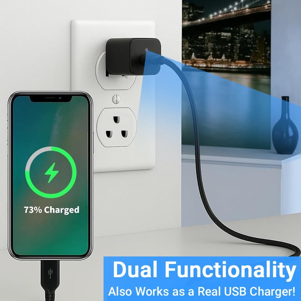 Eye4Spy 1080P USB Charger Mini Camera – Motion Detection, Loop Recording, No Wi-Fi, SD Card Storage - Support Up to 256GB Card – Home & Office Security Surveillance Camera - Image 4