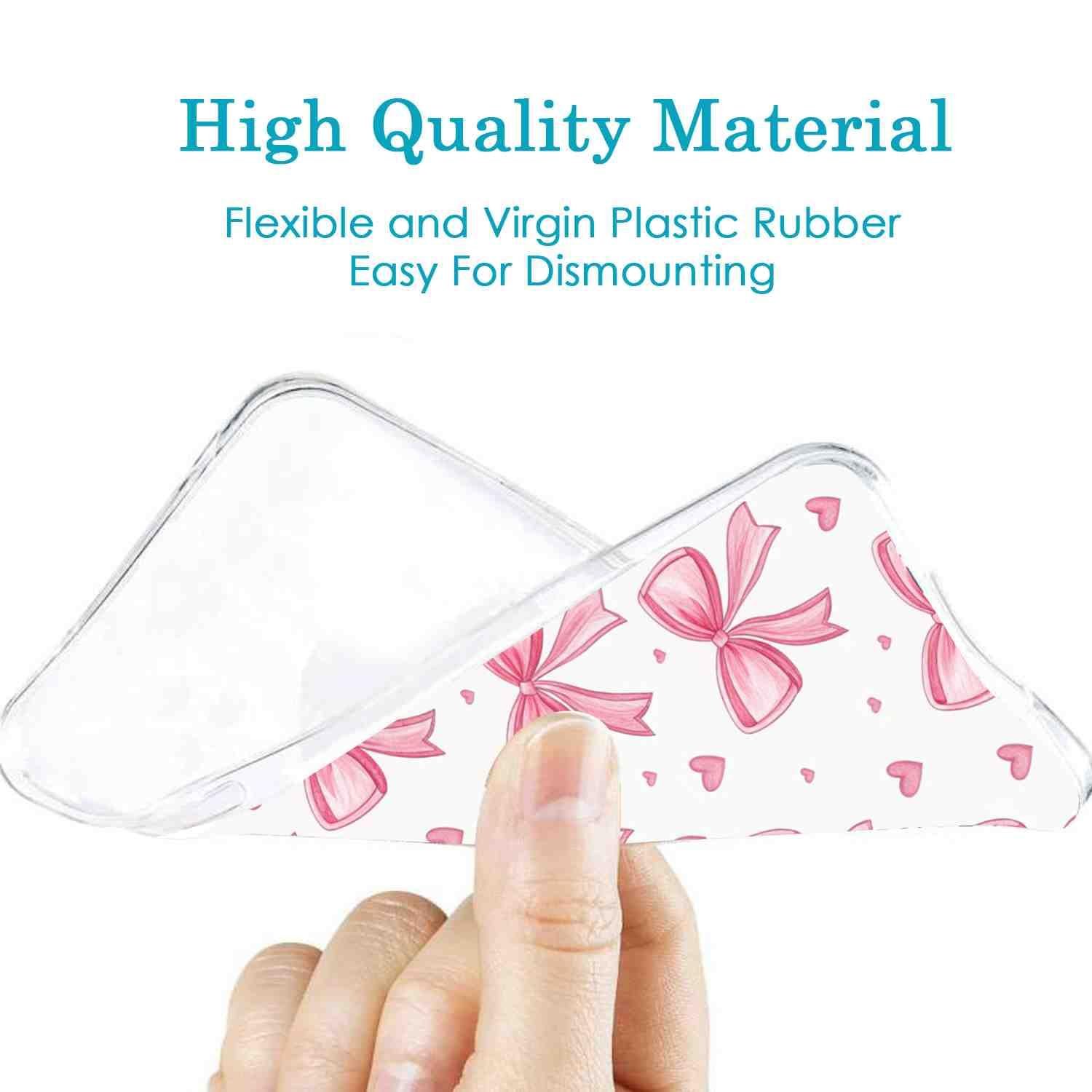 COBERTA Printed Back Cover for OnePlus Nord CE5 5G Back Cover Case with Phone Charm Chain Strap Beads & Pearls for Girls Stylish - Trendy Pink Bows and Phone Charms - D16915 - Image 2