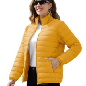TAGAS womens jecket|“Women’s Lightweight Puffer Jacket – Warm Quilted Winter Coat with Front Pockets, Full Zip Closure – Casual Outdoor Travel Wear”