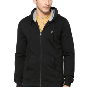 Allen Solly Men’s Hooded Neck Sweatshirt | 60% Cotton | Regular Fit | Full Seelves | Front Open Sweatshirt