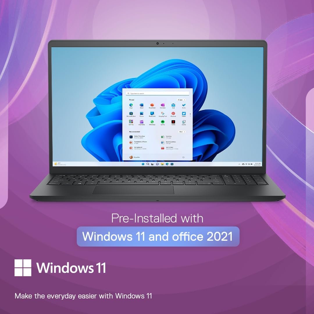 Dell Inspiron 3535, Windows 11 Home, AMD Ryzen 3 7320U Processor, (8GB RAM/512GB SSD/Window 11/Ms Office' 21/15.6"(39.62 Cm) FHD Display/15 Month Mcafee/Carbon Black/1.67Kg Thin & Light Laptop - Image 10