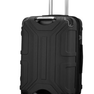 Maleta Finix Check-in Medium | 65 cms Corner Protection, Expandable| Hardside Luggage | Medium Size Trolley Bags for Luggage| Travel Bags for Luggage | Suitcase for Travel (Black, Check-in Medium)