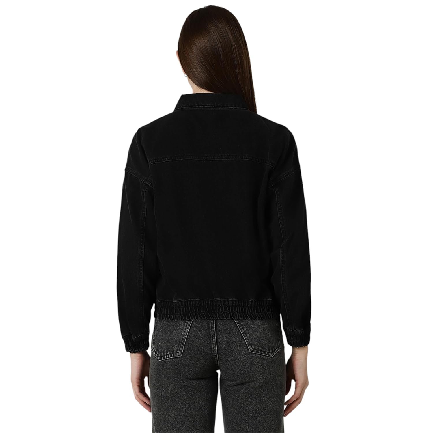 Van Heusen Women's Regular Fit Casual Solid Denim Jacket - Image 3