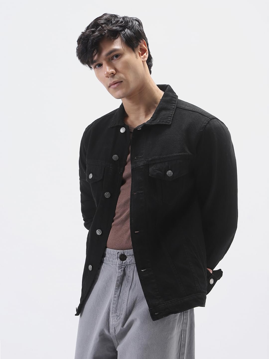 Urbano Fashion Men's Regular Fit Washed Full Sleeve Denim Jacket - Image 3