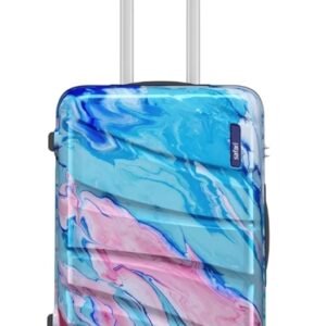 PC Hard Shell 8 Spinner Wheels Safari Printed Medium Size 24 Inch Trolley Bag for Travel with Dual Wheels Hue, Multicolor