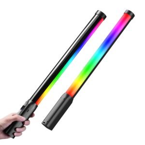 Ulanzi VL119 RGB LED Light Wand, 360°RGB Video Wand Stick for Photography, 2600mAh Built-in Rechargable Cube Light， 2500-9000K Dimmable Camera Light w LCD