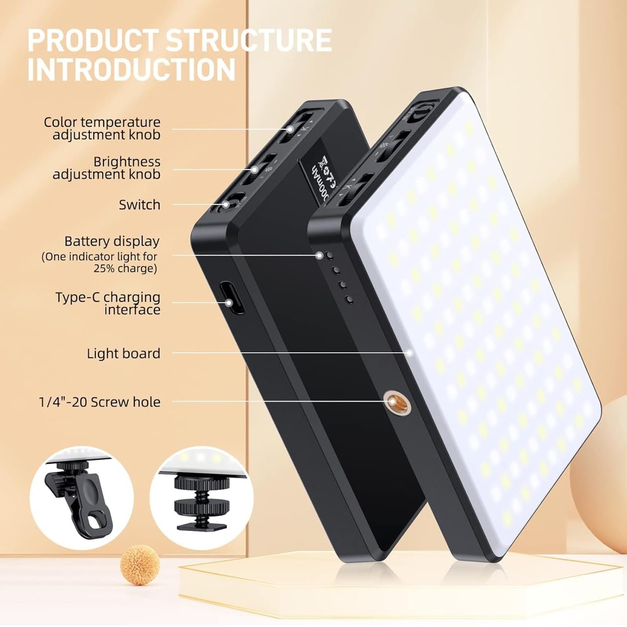 Coslifestore- 90 LED Pocket Light, Selfie Light for Phone, /iPad/iPhone/Camera, 2000Mah Rechargeable, 3 Lighting Adjustment Modes, for Photography/TikTok/Vlog/Video/Makeup- Comes with a Clip - Image 7