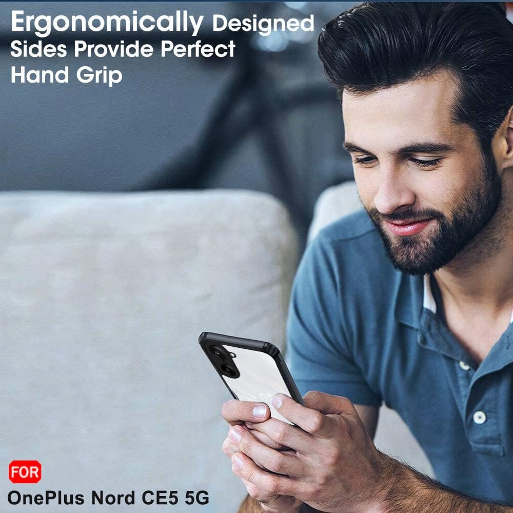 TheGiftKart ShockProof Crystal Clear Back Cover Case for OnePlus Nord CE 5 5G | 360 Degree Protection | Protective Design | Transparent Back Cover Case for OnePlus Nord CE5 5G (PC & TPU, Black Bumper) - Image 6