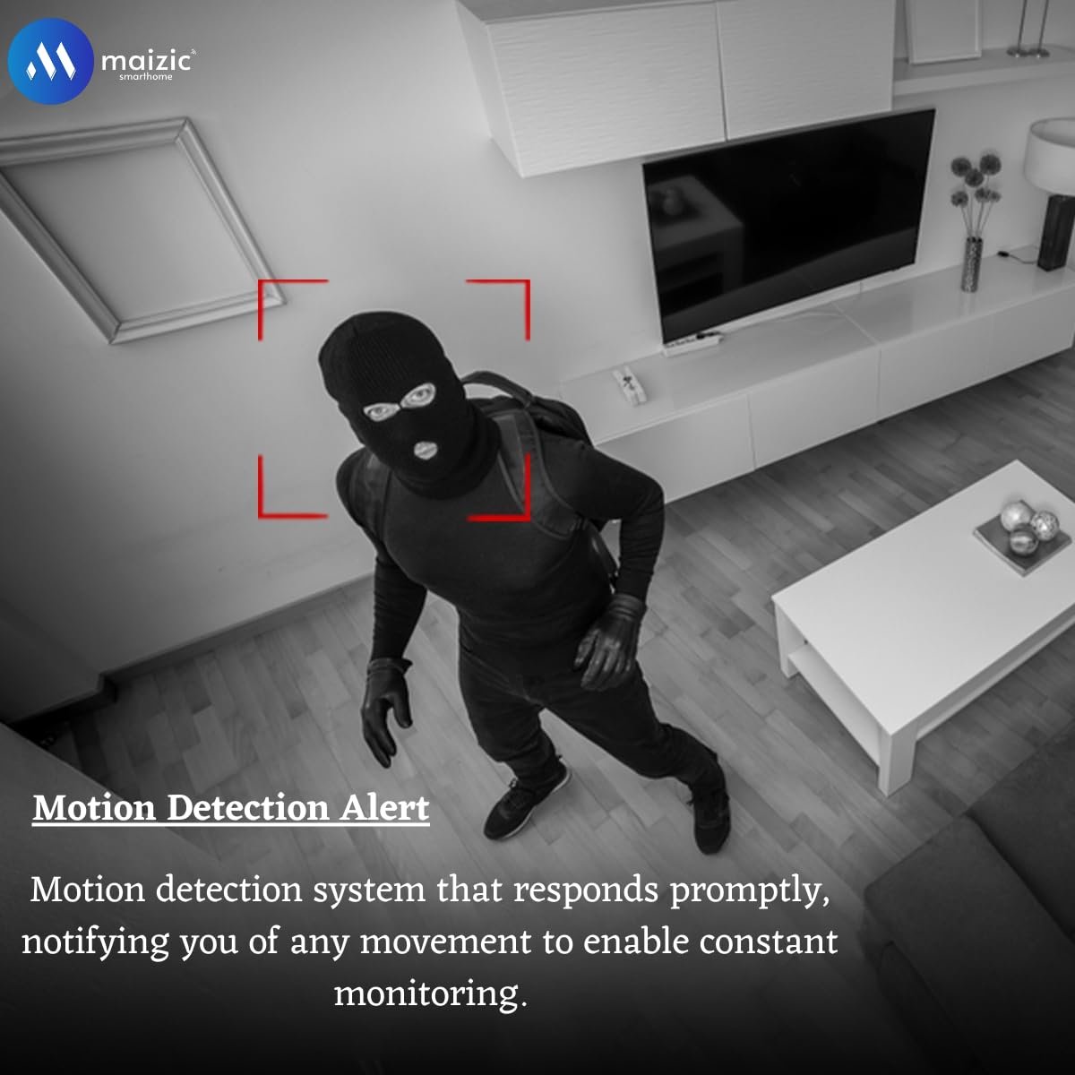 Maizic Smarthome 5+5 MP CCTV Camera 360� Security WiFi Camera, Pan & Tilt, Color Night Vision 20M, Human Detection, Smart Motion Tracking, 2-Way Talk - Image 3