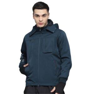 Monte Carlo Men Polyester Blend Standard Length Solid Detachable Hood Full Sleeve Jacket