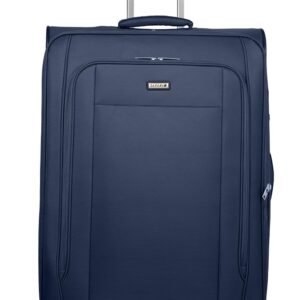 Safari Polyester Blitz Softside Suitcase, Tsa Lock, Dual 8 Spinner Wheels, Medium Size Check-In Luggage Trolley Bag With Expander Blue Color 67Cm