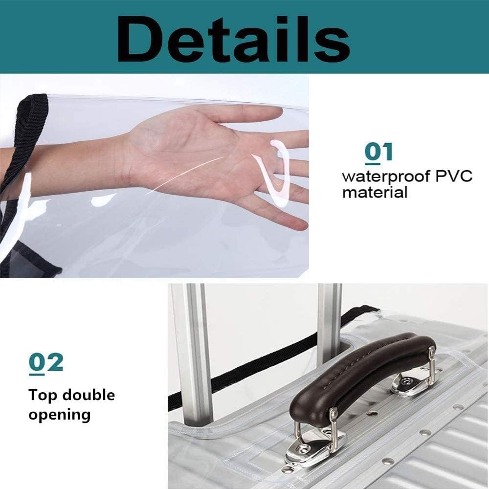 20 Inch Trolley Bag Cover/Suitcase Bag Cover/Waterproof Dustproof Luggage Cover for Wheeled Luggage/Zippered Clear PVC Suitcase Covers Protectors (Small, 20 inch, Set of 1) - Image 5