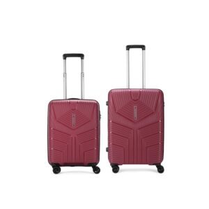 Aristocrat Set of 2 Prime 2 Pc Cabin 55 cm(Small) Check-in 66 cm(Medium) 8 Wheels Trolley Bags for Travel Hard Case Luggage,Lightweight Bag & Combination Lock (Red) | 7-Year Warranty