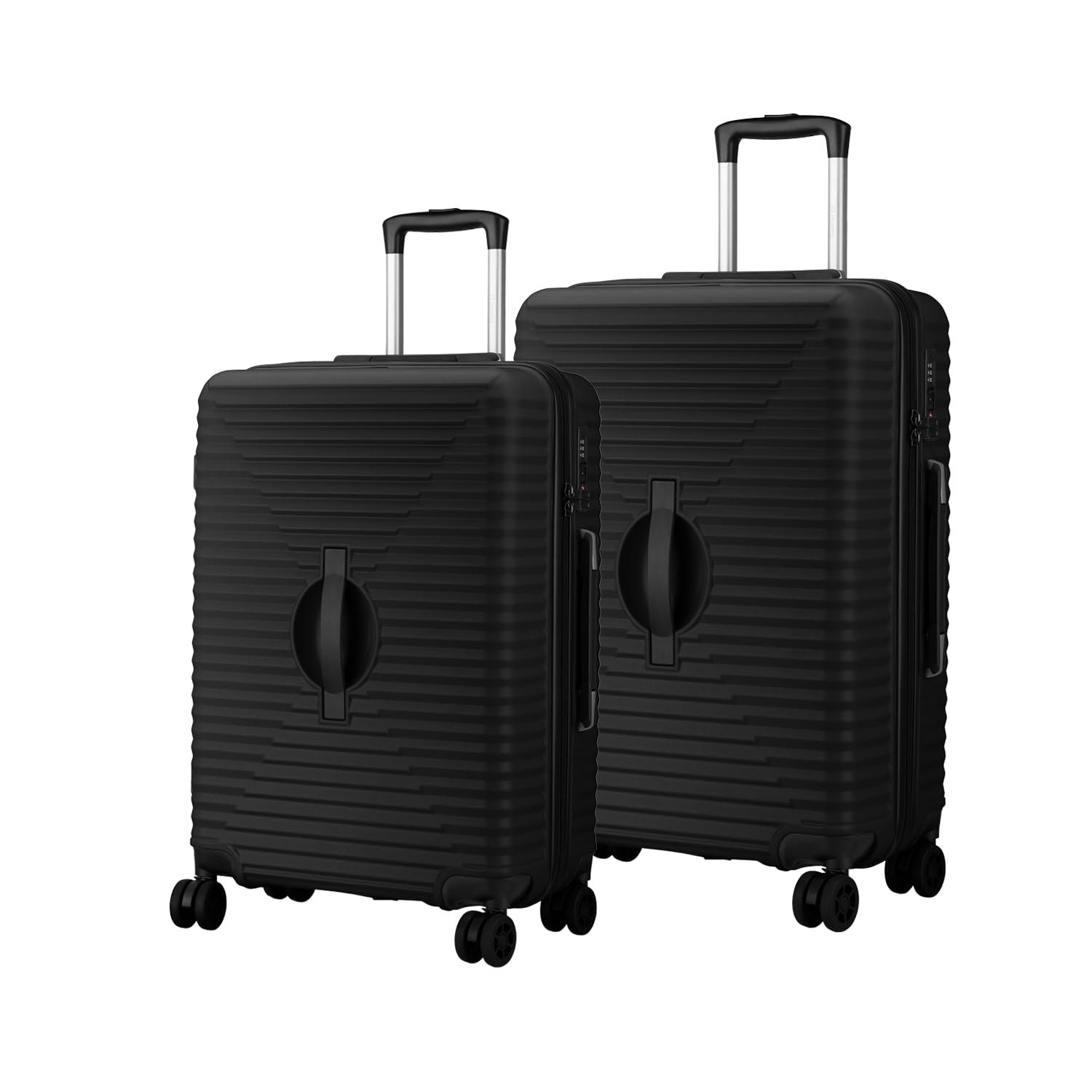 Maleta Tranquil Check-in Medium and Large |24’’ and 28’’| Lightweight, TSA Lock | Suitcase for Travel | Luggage for Travel | Trolley Bag for Travel Set of 2 (Black, Set of 2 (Medium-Large))