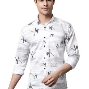 Majestic Man Men’s Cotton Slim Fit Printed Casual Shirt