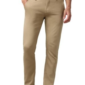 Peter England Men’s Slim Fit Stretchable Casual Trousers | Office & Everyday Wear | Comfortable & Smart Look