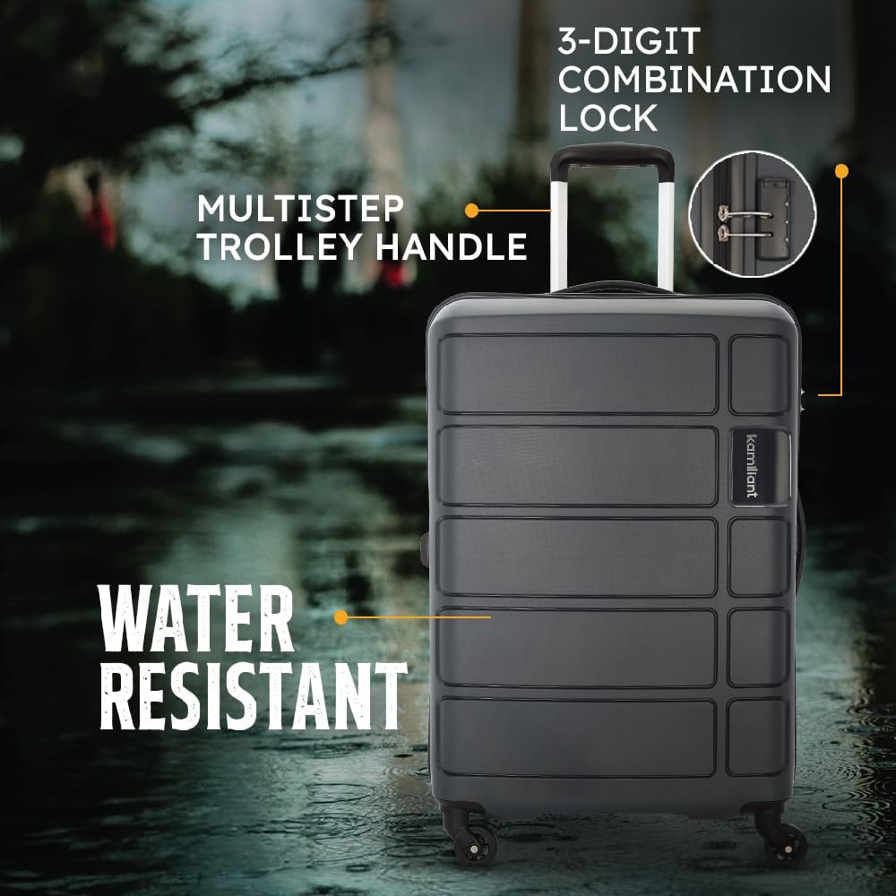 Kamiliant American Tourister Cabin Harrier 56 Cms Small Polypropylene (Pp) Hard Sided 4 Wheeler Spinner Wheels Luggage Suitcase (Grey) - Image 4