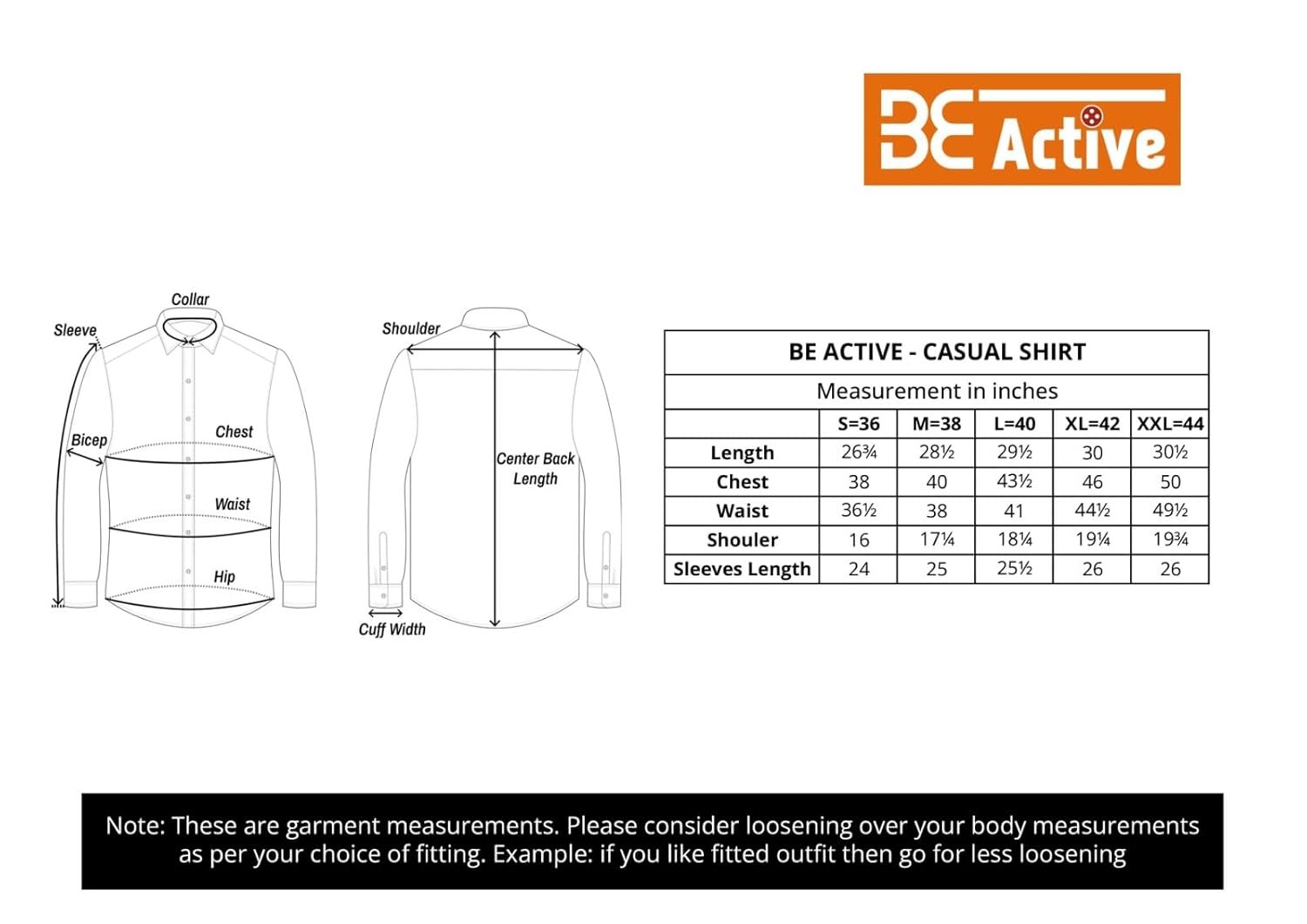BE ACTIVE Men's Solid Slim Fit Cotton Casual Shirt || Men Stylish Shirt || Spread Collar & Full Sleeves - Image 4
