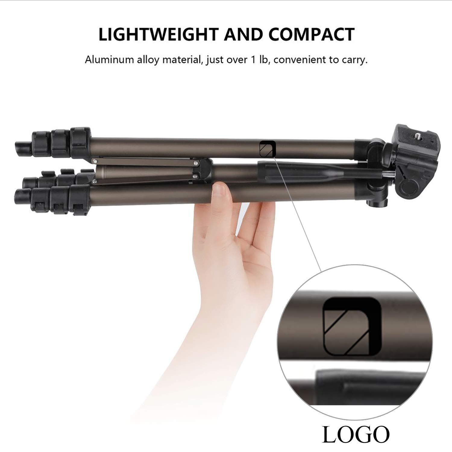 Syvo WT 3130 Aluminum Tripod (133CM), Universal Lightweight Tripod with Mobile Phone Holder Mount & Carry Bag for All Smart Phones, Gopro, Cameras - Image 2