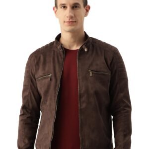 Leather Retail Coffee-Colored Suede Jacket For Men’s