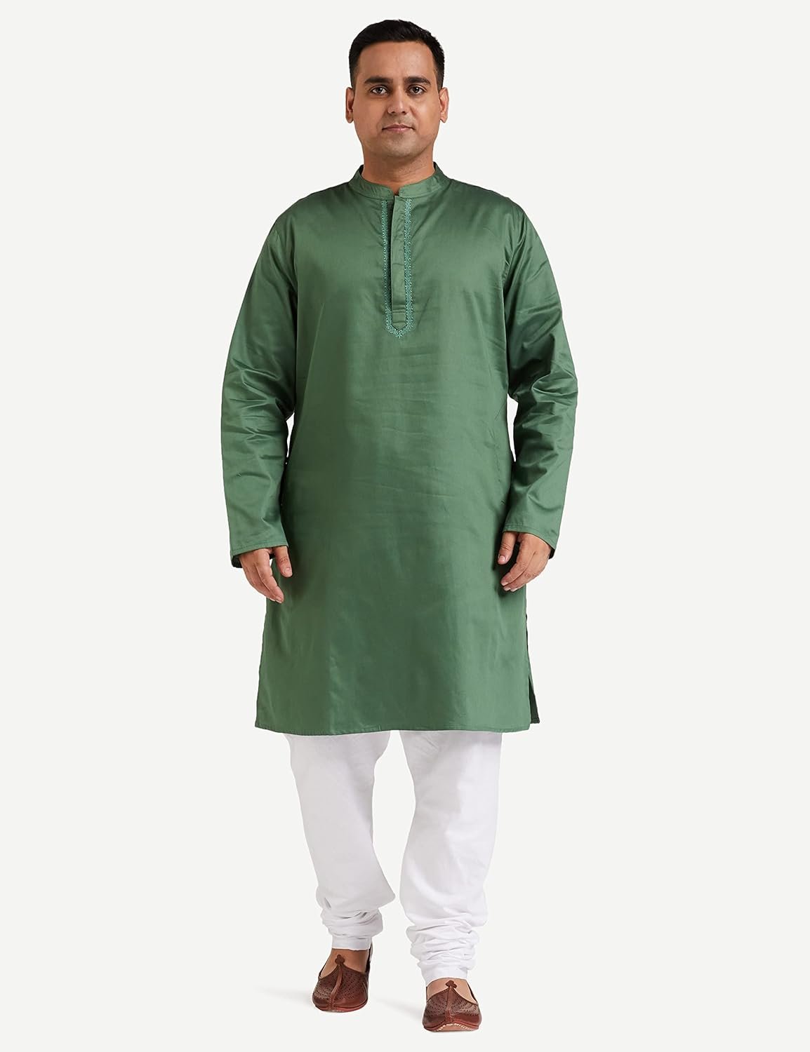 Amazon Brand - Symbol Men's Cotton Solid Festive Embellished Long Kurta (Regular Fit) - Image 8