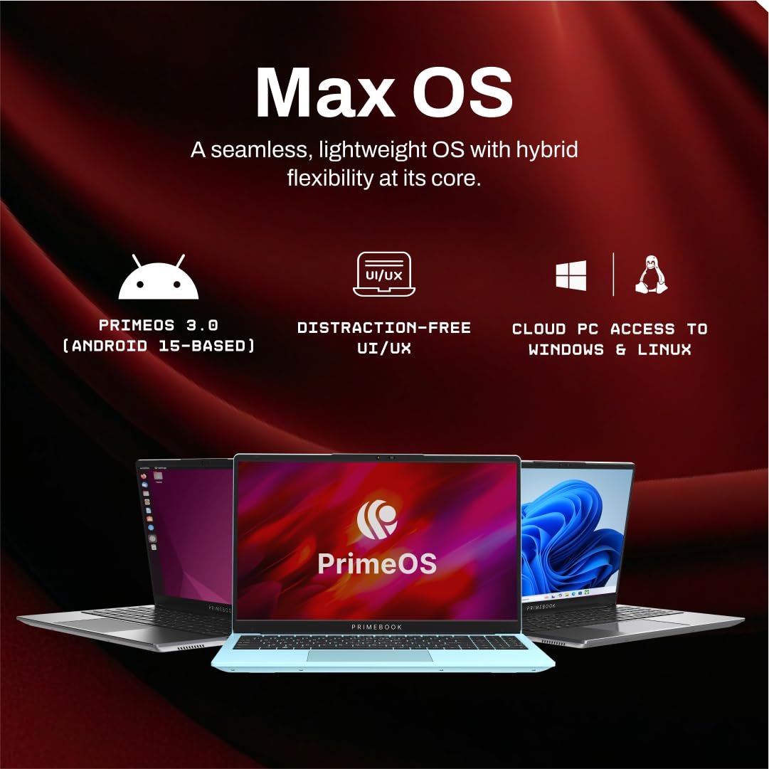 Primebook 2 Max 2025 (New Launch) | 8GB RAM, 256GB UFS Storage | 15.6-Inch Full HD IPS Display | 12hrs Battery | MediaTek Helio G99 | Android 15 (PrimeOS 3.0) | Backlit Keyboard | in-Built AI | Gray - Image 5