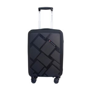 Swiss Military Starkey Hard-Top 20 Inch Polypropylene (Pp) Black Luggage Trolley Bag With Spinner Wheels | Lightweight | 41 Liters, Cabin Size Luggage Trolley Bag With Spinner Wheels (Small)