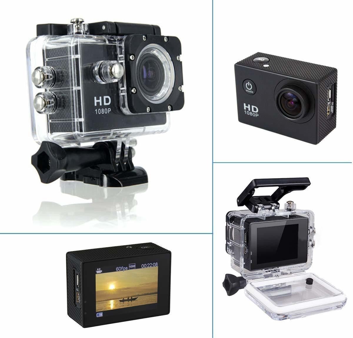 SIRGAWAIN Action Camera 1080P 12MP Sports Camera Full HD 2.0 Inch Action Cam 30m/98ft Underwater Waterproof Camera with Mounting Accessories (CAM3) - Image 3