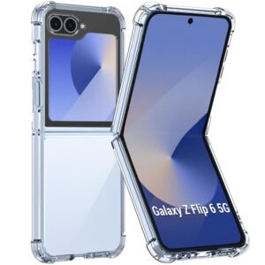 TheGiftKart Crystal Clear Back Cover Case for Samsung Galaxy Z Flip 6 5G | 360 Degree Protection | Shock Proof Design | Transparent Back Cover Case for Samsung Z Flip6 (PC & TPU, Transparent Bumper)