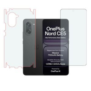 SPRITZEN Tempered Glass (Matt)& Back Screen Guard (Matte With Sides) Full Screen Coverage Compatible for OnePlus Nord CE5 5G edge to edge