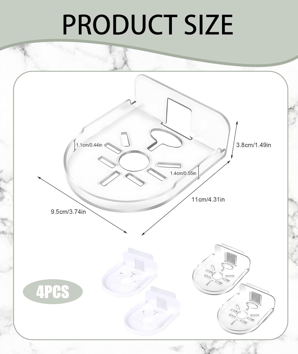 4 Pcs CCTV Camera Stand Wall Mount, Camera Stand for Wall, Transparent Camera Mounting Bracket, Wall Mount Camera Shelf for Security, Pet Monitors - Image 7