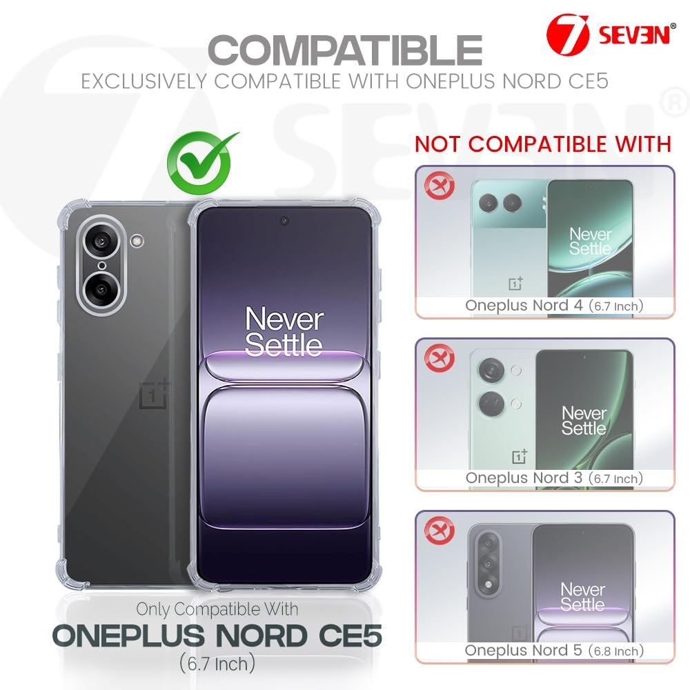 7SEVEN® Back Cover for OnePlus Nord CE5 5G Transparent Mobile Back Case Shock Proof Design Camera Edges Protection Crystal Clear 1+ Phone Case Silicon Soft TPU and Flexible Bumper Phone Cover - Image 2
