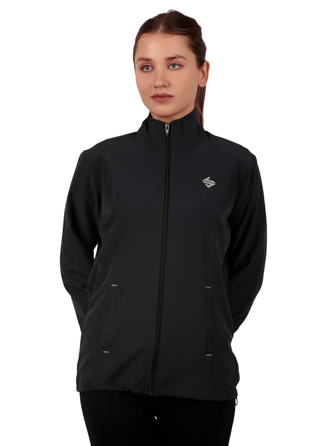 John Ally Women's Sports Gym Jacket with both side zipper pockets with Mesh/Net material perfect for Winter, Workout, Running, Sports, Hiking, Travelling, and Casual wear.