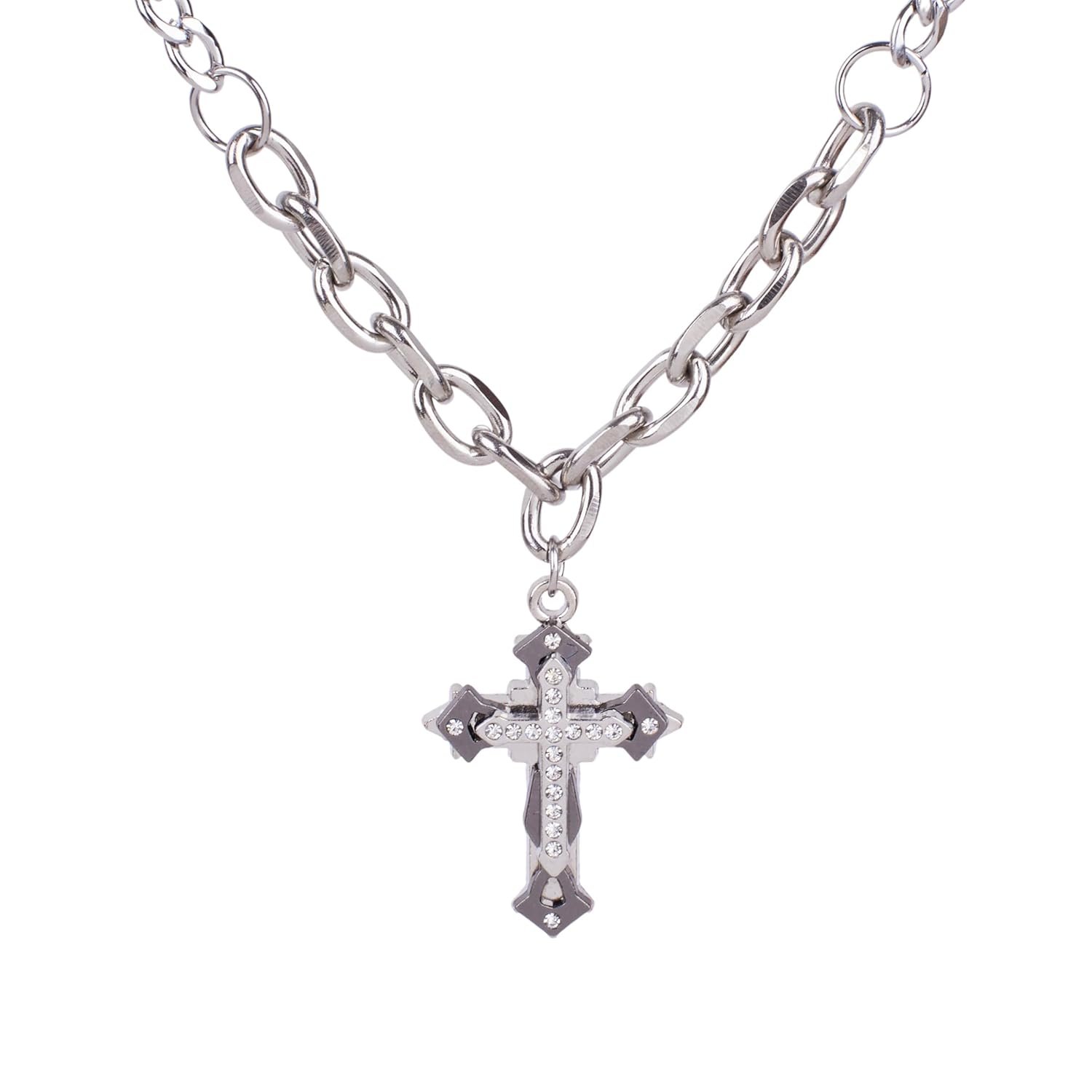 SALTY ALPHA Anti Tarnish Stainless Steel Rugged Black Locket Neck Chain for Men | Stylish Pendant Necklace | Jewellery Accessories for Boys | Minimal Jewelry | Gifts for Boyfriend & Husband | Gift for Diwali, Christmas, Marriage, Birthday