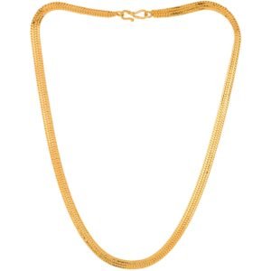 Fashion Frill Stylish Golden Chain For Men Boys Brass Gold Plated Metal Necklace Gold Chain For Men Boys Women Thin Gold Chains Jewellery