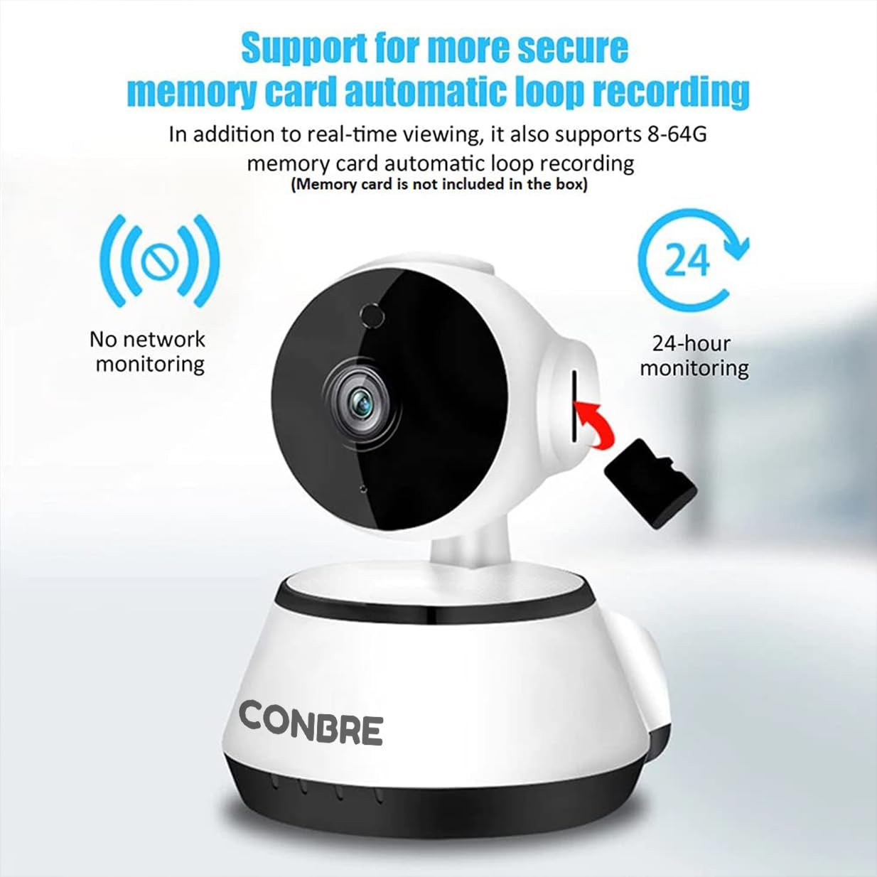 Conbre RoboXR 2MP Full HD Smart Wi-Fi CCTV Home Security Camera for Home and Office | 360° with Pan Tilt | Two Way Communication | Motion Alert | Night Vision | SD Card (Upto 128 GB) - Image 5