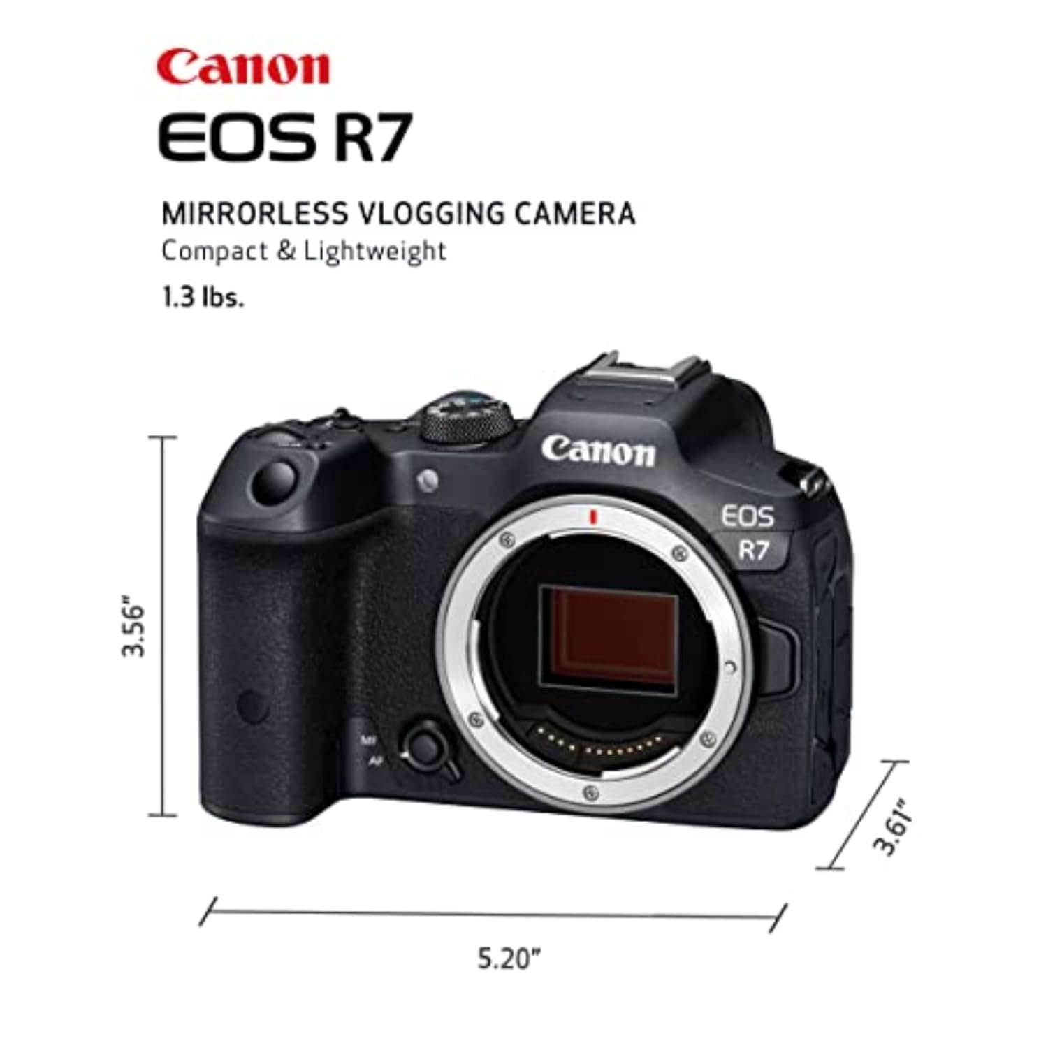Canon EOS R7 32.5MP Mirrorless Camera Body | APS-C Sensor | 4K Video Recording (Black) - Image 2